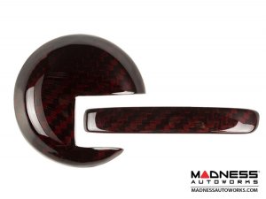 FIAT 500 Interior Door Handle Kit - Carbon Fiber - Red Candy